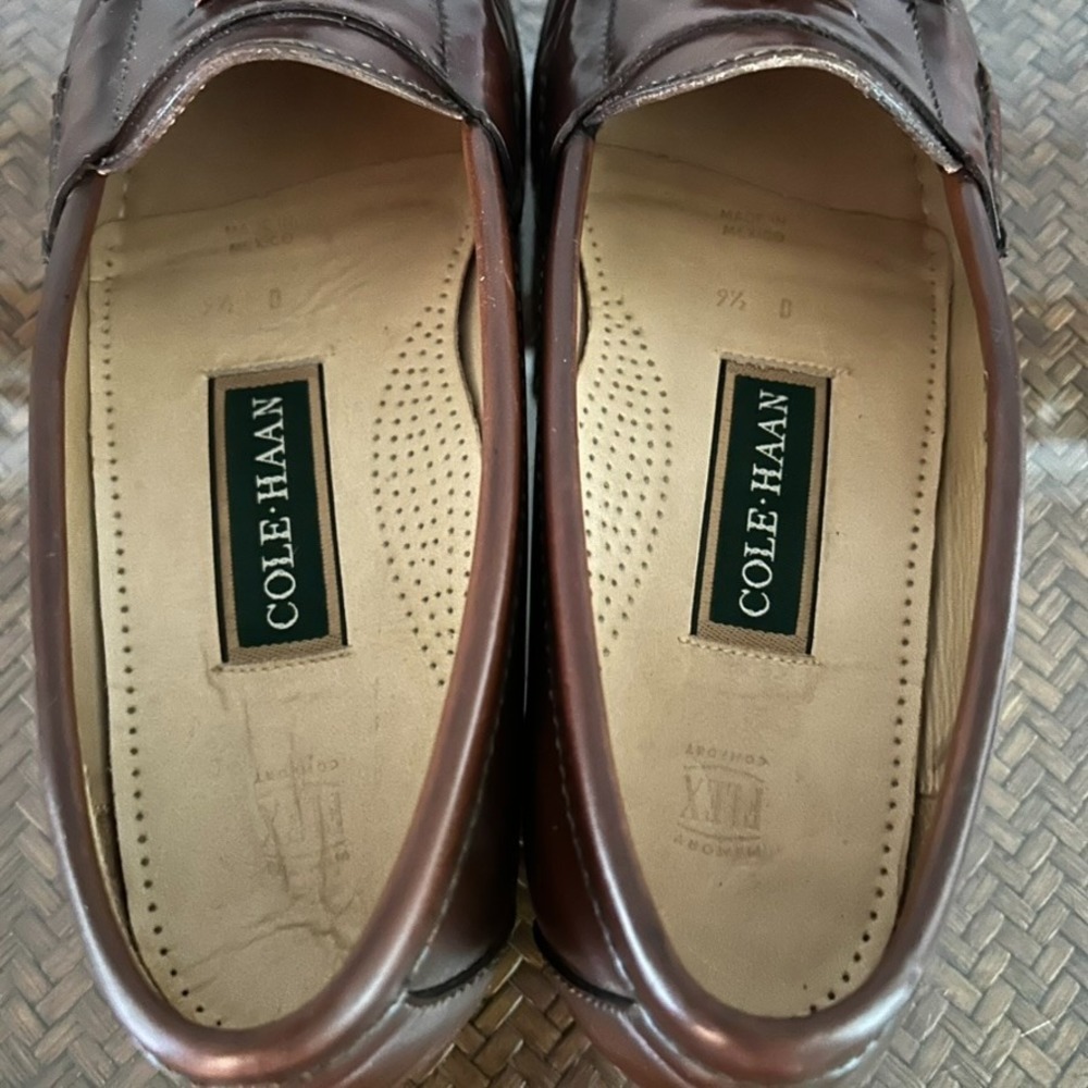 Cole Haan Men's 9.5D Pinch Tassel Leather Loafers Shoes Burgundy Preppy Classic - Picture 8 of 16